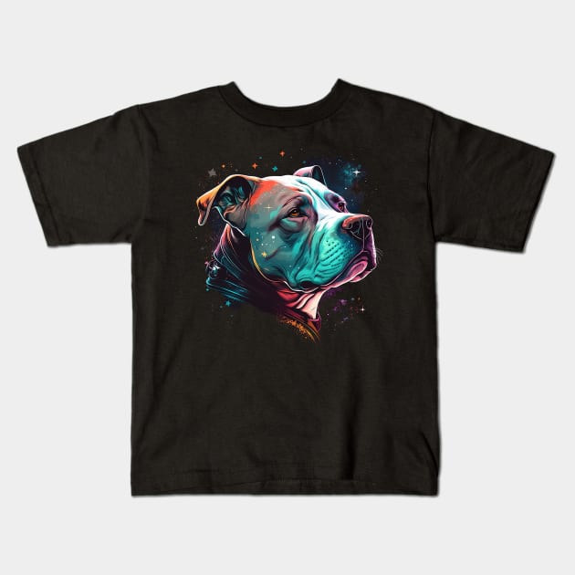 pitbull Kids T-Shirt by a cat cooking